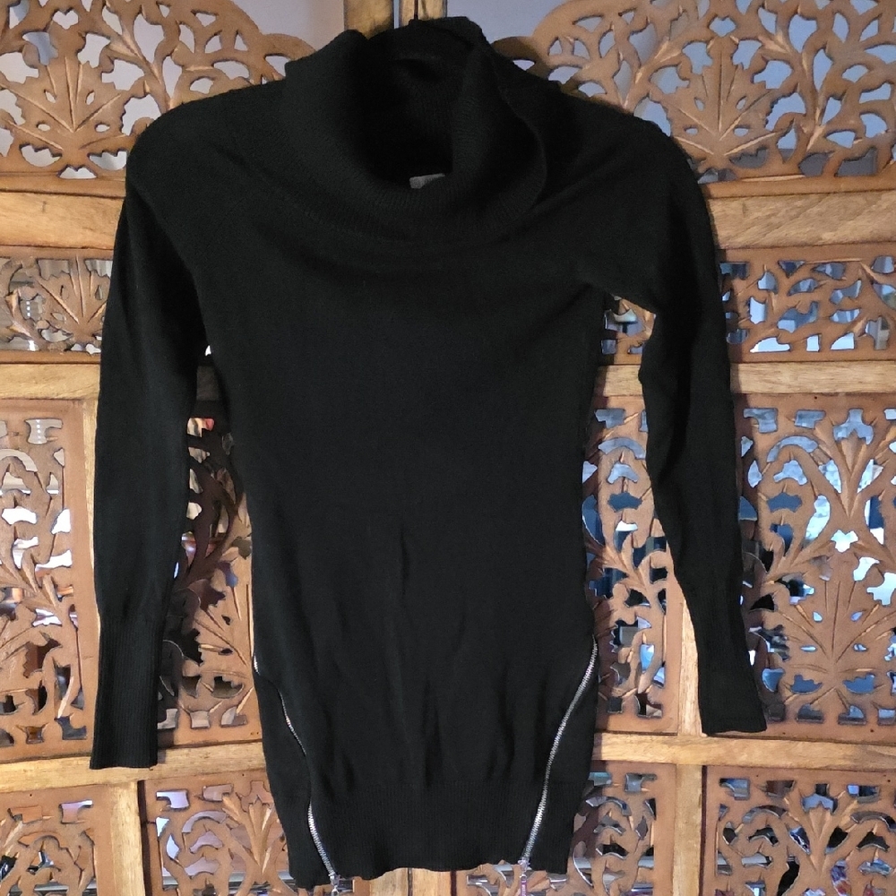 Guess Black Cowl Neck Sweater Dress